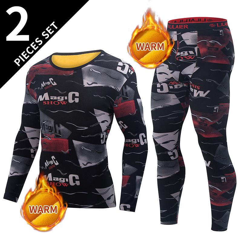 Мужское термобелье большого размера для осени и зимы, утепленное и утепленное, осенняя одежда и брюки, зимний холодный свитер из хлопка