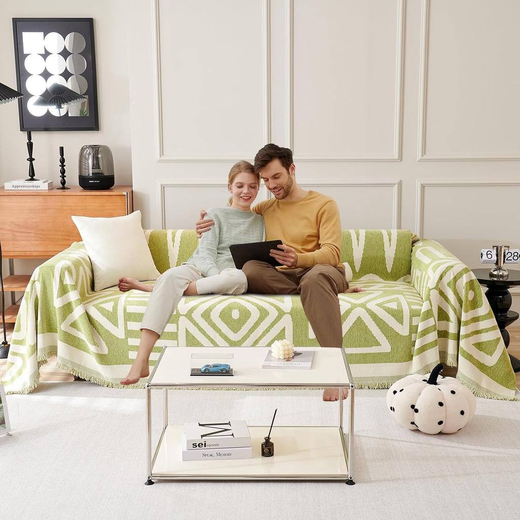 Чехлы для диванов в стиле бохо, чехол для дивана из шенилла для собак, чехол для дивана с геометрическим узором, защитный чехол для мебели для домашних животных, можно стирать