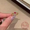 Кольцо из стерлингового серебра 925 пробы с золотым покрытием для женщин, кубический цирконий цвета красного рубина, ободок с милгрейном, кольцо для stacking