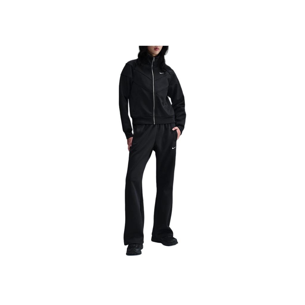 Nike Спортивная куртка Windrunner Logo Stand Collar с длинным рукавом, женские куртки, цвет черный, белый HJ0976-010