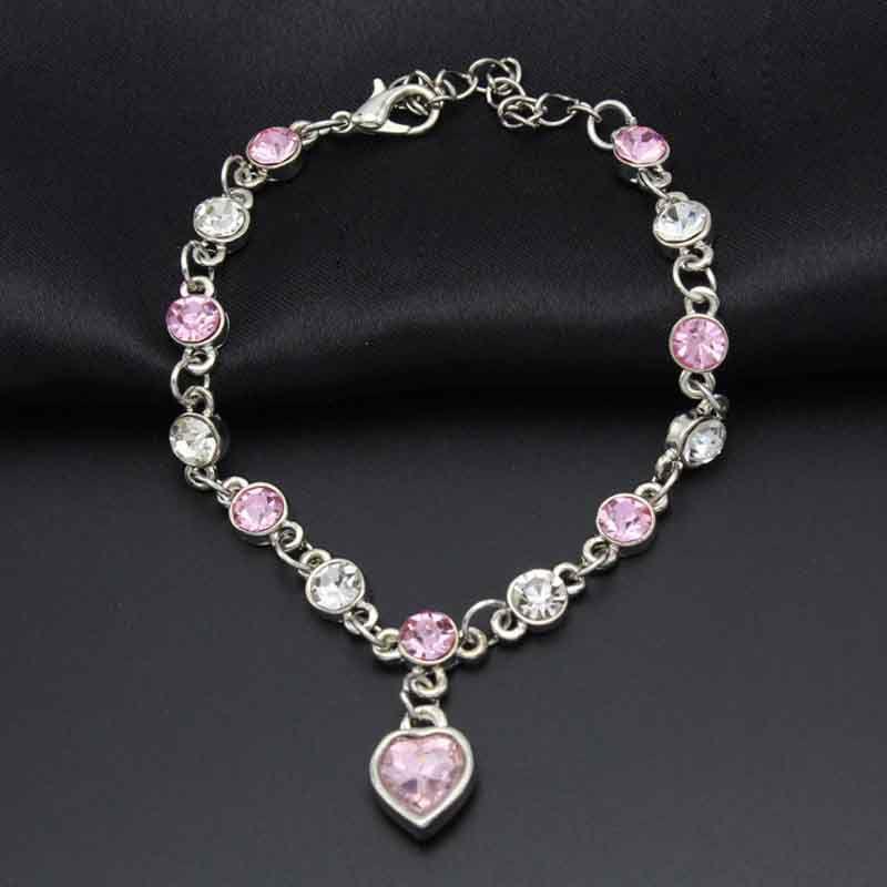 Изысканный Самый Горячий Женский Женский Кристалл Стразы Браслет Океанский Синий Браслет Цепочка Сердце Для Элегантного Стиля