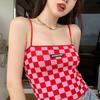 Жилет в клетку в стиле ретро для женщин, летняя одежда, новый стиль, как внутри, так и снаружи, шикарные топы для горячих девушек, суперпопулярные