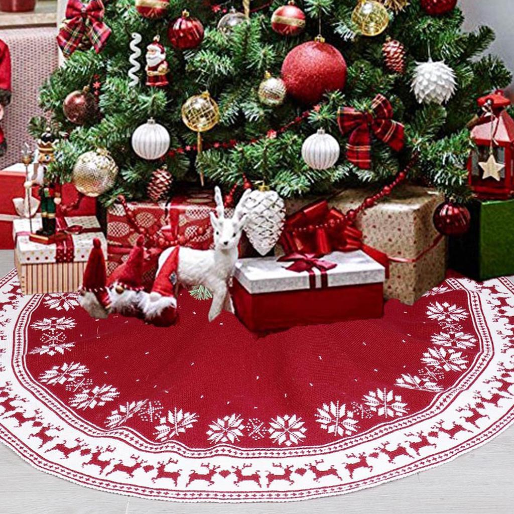 48 Inch Large Christmas Tree Skirt Reusable Xmas Tree Skirt for Christmas Decorations Tree Ornaments Holiday Festivals Gift Home Decorations