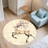 Бегущий олень, Круглый ковер, Ковер для гостиной, спальни, дивана, игровой комнаты, Декор, Нескользящий коврик для пола