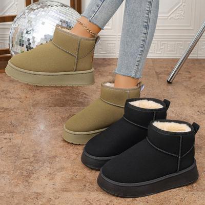 Женские мягкие эластичные зимние теплые утепленные сноубутсы на толстой подошве, нескользящие, износостойкие, для активного отдыха на открытом воздухе, спортивные хлопковые ботинки