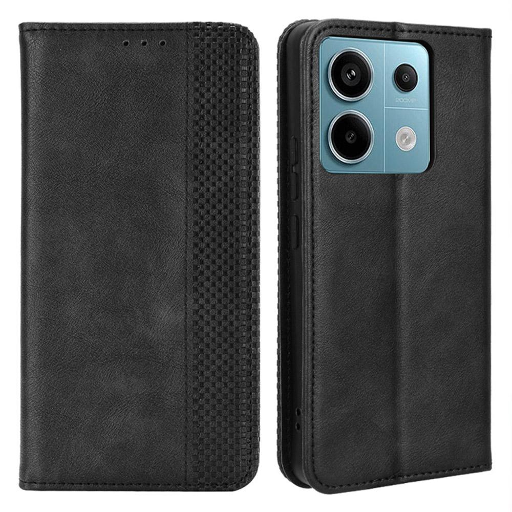 For Xiaomi Redmi Note 13 Pro 5G/Poco X6 5G Phone Case Wallet Retro PU Leather Cell Phone Cover