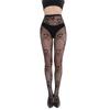 Skull Pattern Fishnet Stockings - Black Hollow Jacquard Bootocks for Women
