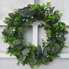 American Green Simulation Wreath Door Decoration Eucalyptus Money Leaf Grass Ring Pastoral American Wedding Pendant Door Ring
