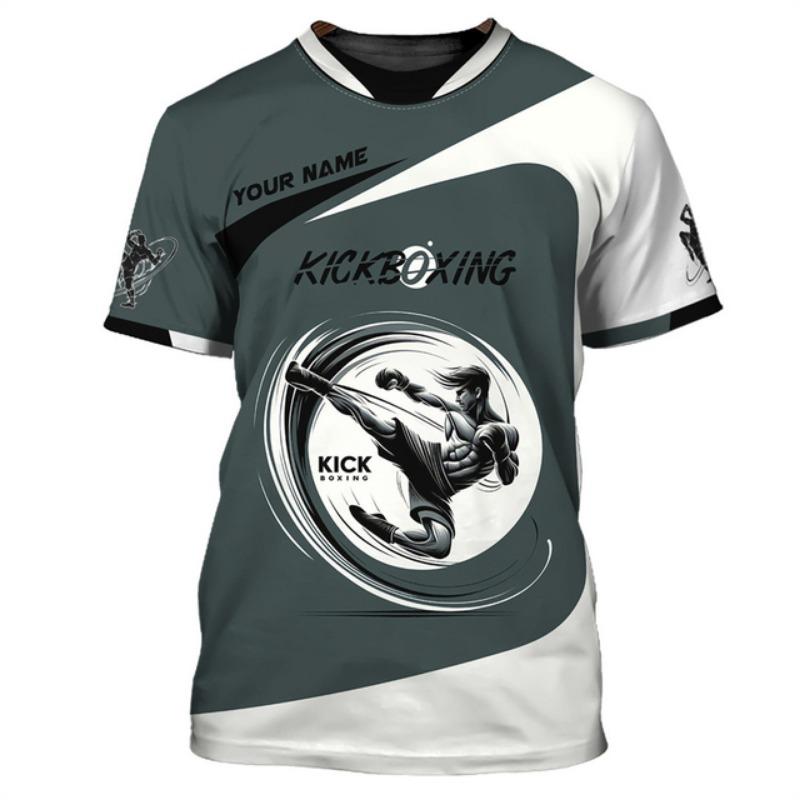 Бокс Фитнес Спортивная футболка Мужская одежда Индивидуальные 3D-печатные футболки с круглым вырезом Повседневная уличная беговая модная футболка Топ 2025