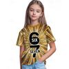 Модная Детская Футболка для Девочек Мечтательная Милая 67 SIX SEVEN Принт Градиент 3D Цифровой Короткий Рукав Топ Летний Повседневный Одежда для Девочек