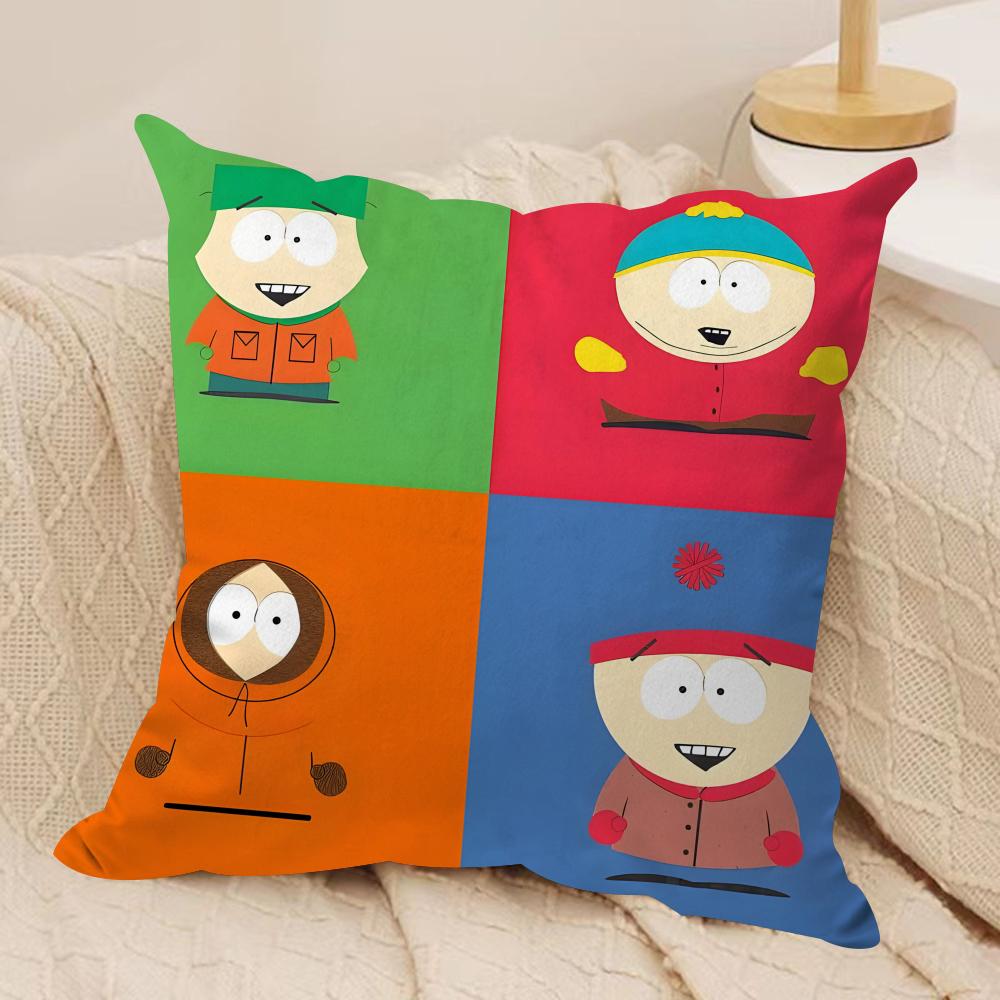 Аниме South Park Чехол на подушку Мягкая плюшевая ткань Двусторонний печатный чехол на подушку для всех сезонов Современный домашний декор Подарок