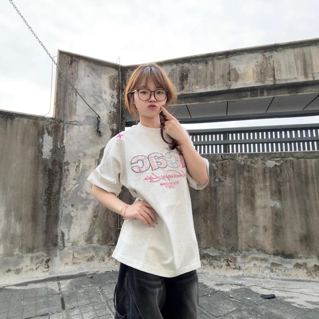 Guochao brand Xiaoxiangfeng patch embroidered short-sleeved t-shirt women's summer loose design pure cotton American retro top