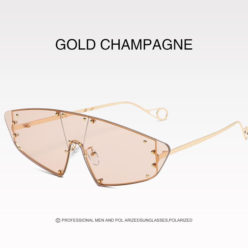 Новая технология защиты глаз Модные женские очки с нерегулярными зеркальными заклепками Винтажные солнцезащитные очки для женщин и мужчин UV400