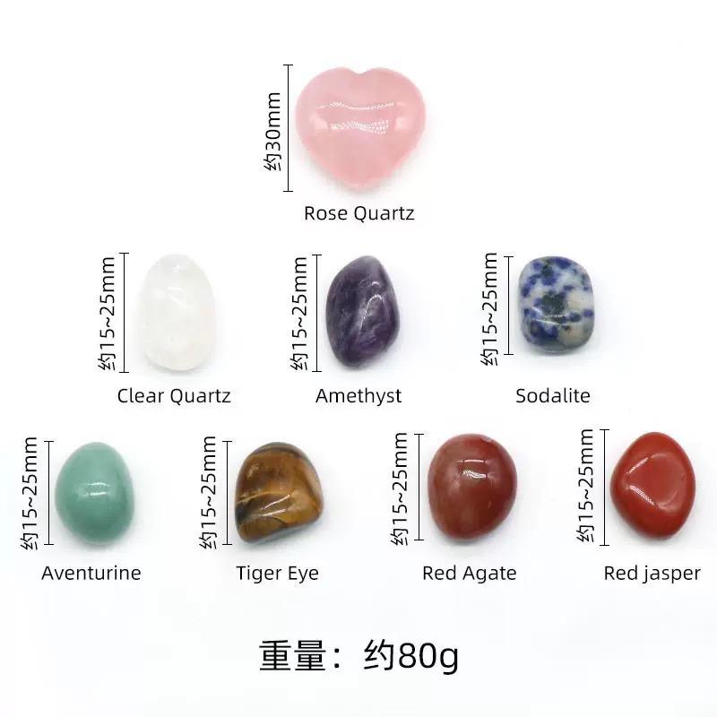 Hot Selling Crystal Angel Necklace Collection Chakra Tumbled Polished Stones Set Gift Box Reiki for Meditation or Ritual