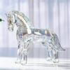 Маленькая прозрачная статуэтка лошади из искусственного хрусталя, коллекционная скульптура животного для декора гостиной, дома, офиса, стола