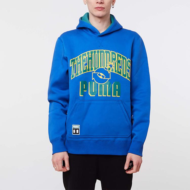Puma Двусторонняя толстовка с капюшоном X The Hundreds, мужские топы, синий, зеленый, 598311-89