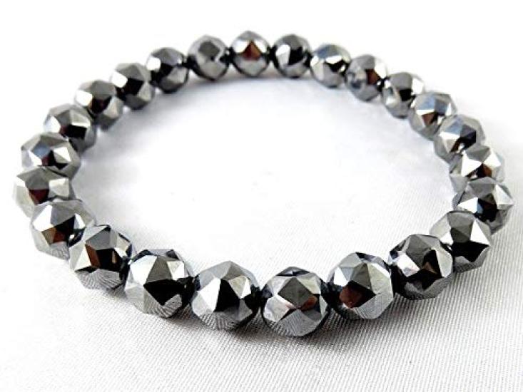 Star Cut Dazzling Terahertz Ore Bracelet 8mm Comes with Special Box Inner Diameter [GOLD STONE] Approx. 16.5cm