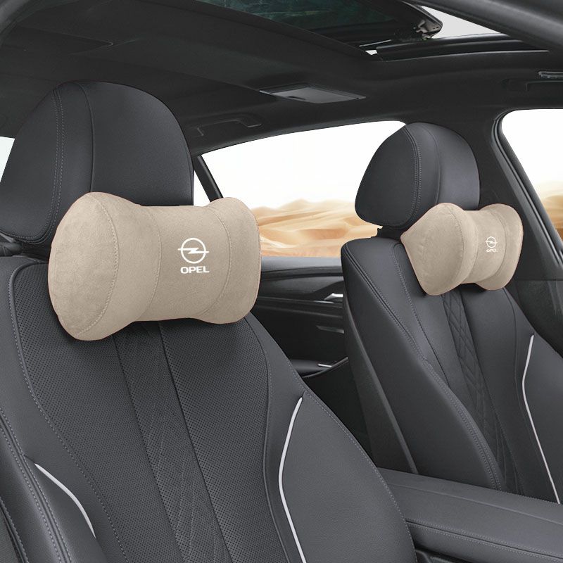 czlsev1 Car Seat Headrest Suede Neck Pillow Head Cushioning For Opel Astra Grandland Corsa Mokka Frontera Insignia Zafira Vivaro Karl