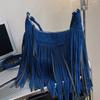 Tassel Design Women's Hobo Bag Fashion Trend Handbag Suede Shoulder Crossbody Shopping Tote Vintage Commuter Bags