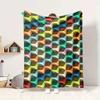 Color Blocks Flannel Blanket Throw Blanket Soft Warm Sofa Bed Camping Car home Decor Unique Christmas Gift C9301416