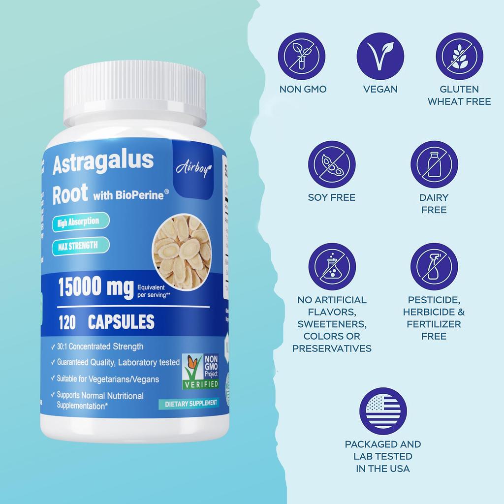 Airboy - Astragalus Root Extract Capsules - Immune System Health