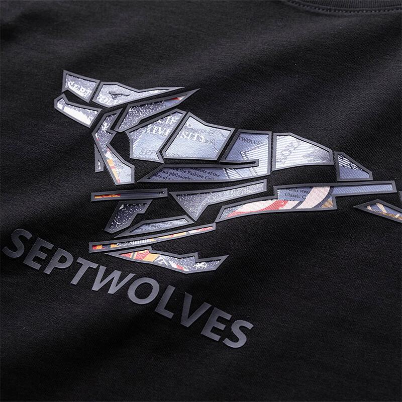 Qipilang Men's Classic Wolf Print Short Sleeve T-Shirt