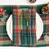 12Pcs 30x45cm Christmas Plaid Cloth Napkins,Washable Reusable Cloth Table Dinner Napkins for Wedding,Parties,Dinner Celebration