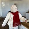 Red Scarf for Women Winter Korean Version Christmas Knitted Animal Year New Thickened Warm Scarf