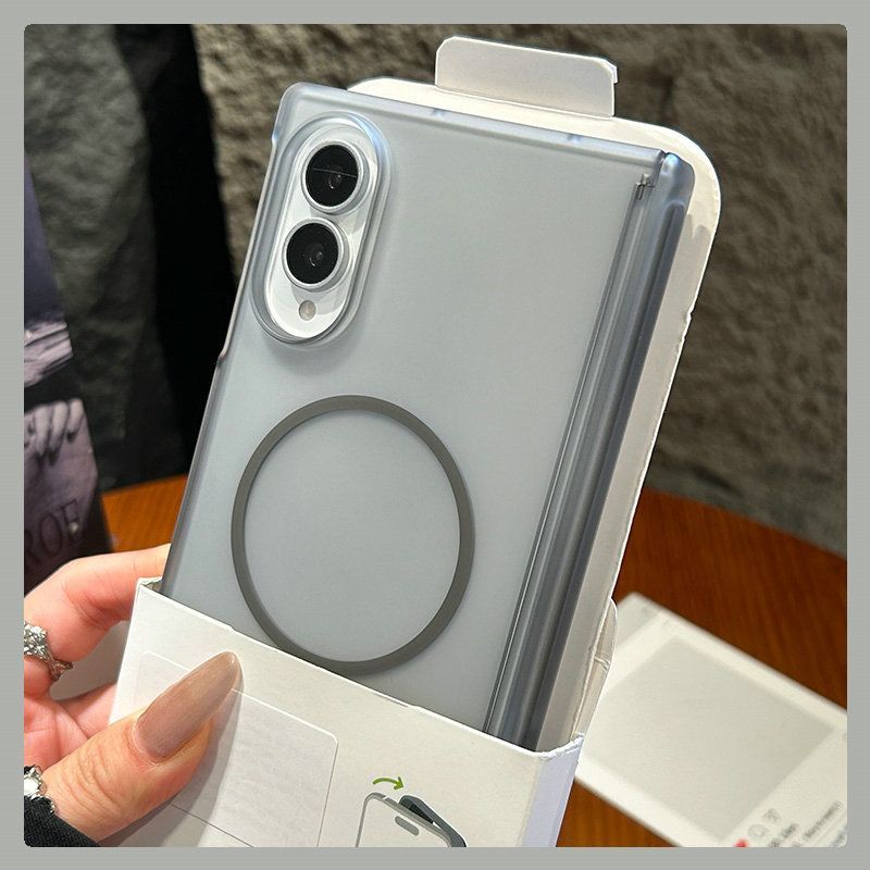 Luxury for Magsafe Translucent Hinge Protection Back Case for Samsung Galaxy Z Fold 8 Wide ZFold 8 fold8 Matte Hard Slim Cover
