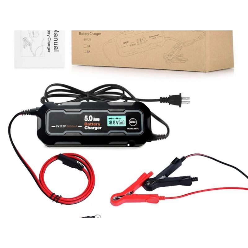 Многофункциональное зарядное устройство для автомобильного аккумулятора 5000 мА 6 В/12 В, полностью автоматическое интеллектуальное зарядное устройство для автомобильного мотоцикла