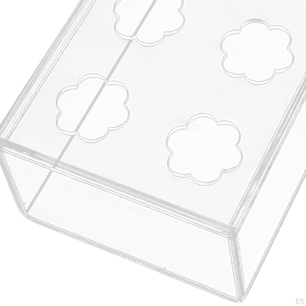 Acrylic Flower Vase Rectangular Holder with Hole Flute Low Laying Bud for Party