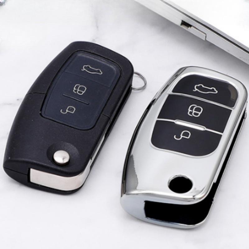 New TPU Folding Key Cover Bag Shell Case Keychain Protector For Ford Focus 2 MK2 Fiesta Mondeo Galaxy Falcon Territory Ecosport