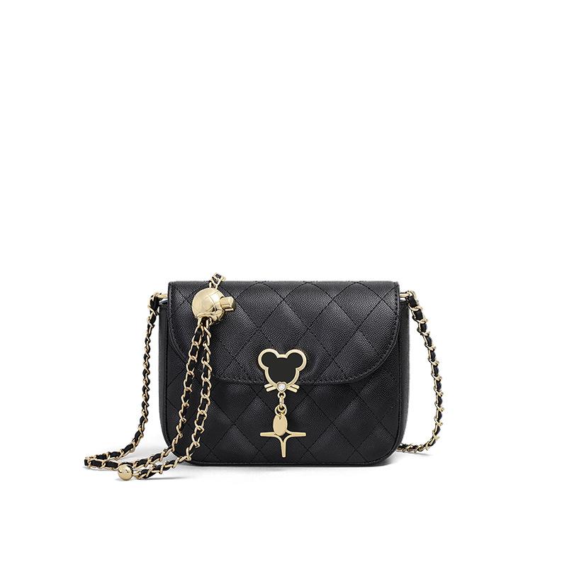 Сумка через плечо из натуральной кожи, новая осенне-зимняя сумка с бриллиантами высокого класса на цепочке