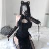 Sexy Cosplay Costume Black Cheongsam Anime Ladies Babydoll Dress Women Lace Outfit Fancy Slim Fit Open Chest Uniform