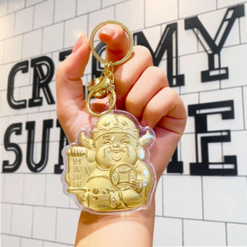 Wealthy Pony Keychain Luck Bag Pendant Bags Accessory Gold Horse Keychains Chinese New Year