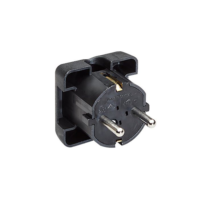 Fiche de contact de protection - Bachmann - Noire - Plate - Type F - 2 pôles - Schuko - CE - 0.03 kg - 220-240V
