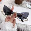 Vintage Rimless Cat Eye Sunglasses Women Luxury Brand Designer Sun Glasses Punk Popular Diamond Butterfly Eyeglasses Uv400