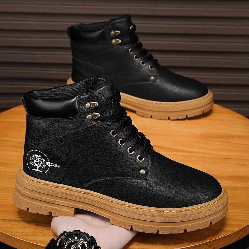 Новые летние высокие ботинки Martin, мужские, модные, универсальные, повседневные, кожаные туфли на толстой подошве, рабочая обувь, модная обувь для мужчин