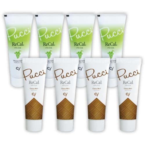 Ci Petit Rical Toothpaste Mini Paste, 8 Tubes, 30g Each (4 Tubes of Chocolate Mint + 4 Tubes of Muscat Soda, Total of 8 Tubes)