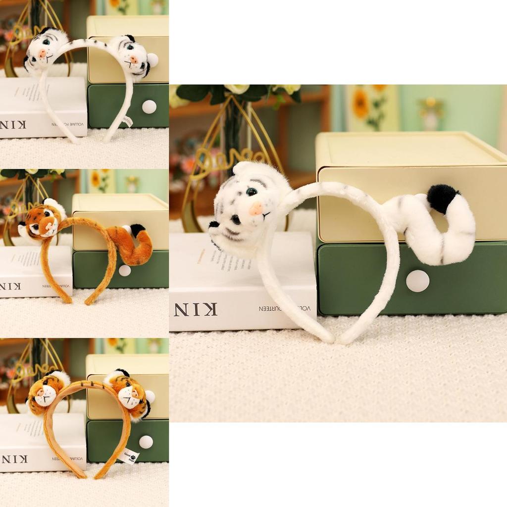 Очаровательные мультяшные плюшевые перчатки-лапы тигра с хвостом для детских выступлений и игр