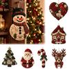 Holiday Craft Supplies for Beginners 3D Fabric Poke Wreath DIY Kit, Beginner-Friendly Christmas Making Stamp Art Set Door Hanging Home Decor Projects