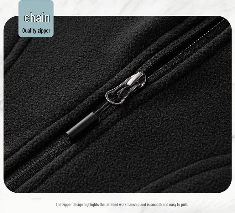 Мужской флисовый жилет с воротником-стойкой на осень/зиму: Теплая, на бархатной подкладке, повседневная куртка для улицы