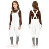 Complete Kids Boys Factory Worker Costume 2Pcs: Mock Neck Top with Back Zipper & Adjustable Cross Back Strap Striped Overalls