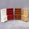 1:12 Dollhouse Miniature Double Door Three-Layer Display Cabinet with Mini Furniture.