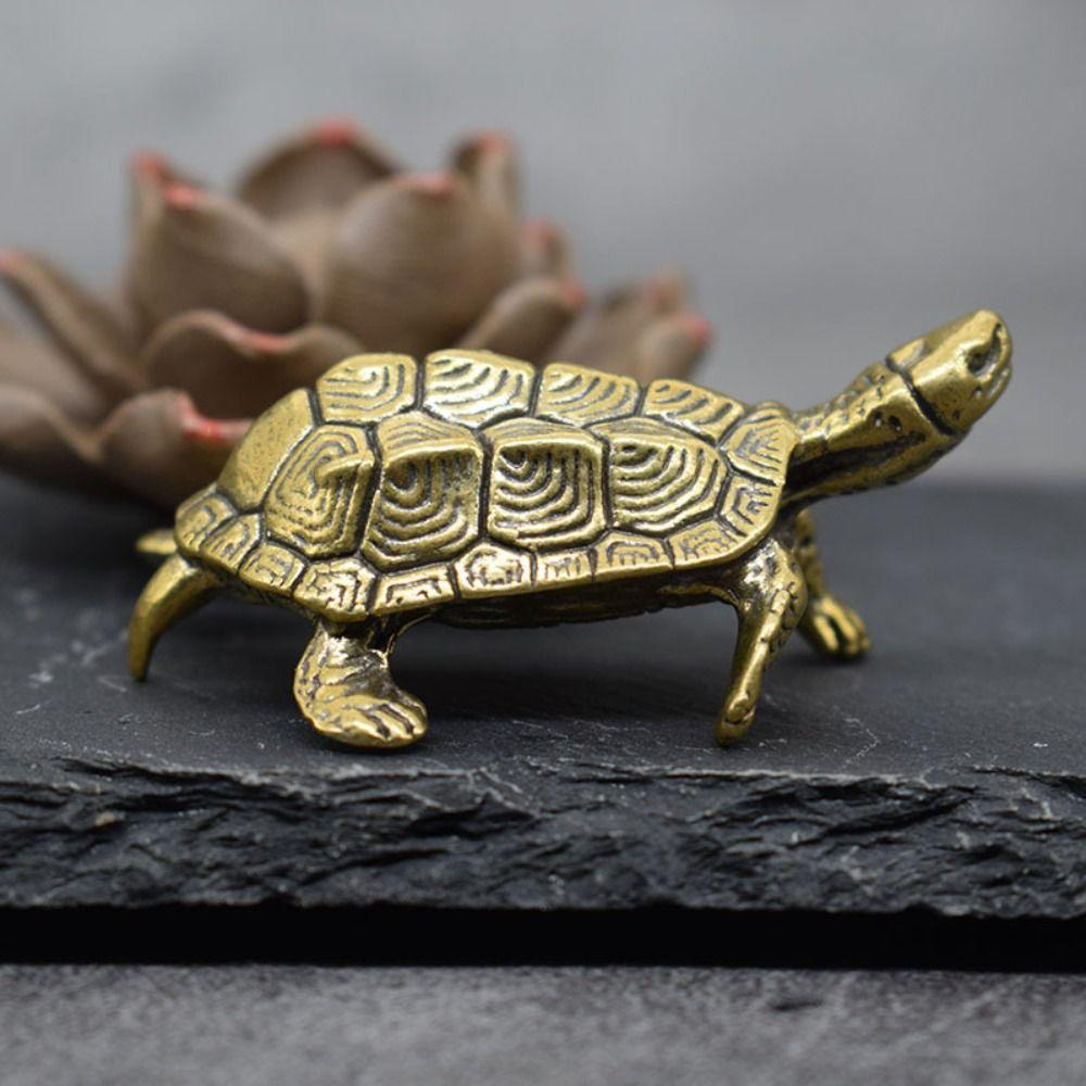 Домашние животные Гостиная Украшения для автомобиля Украшения для рабочего стола Статуэтка черепахи Фигурки черепахи Латунная черепаха