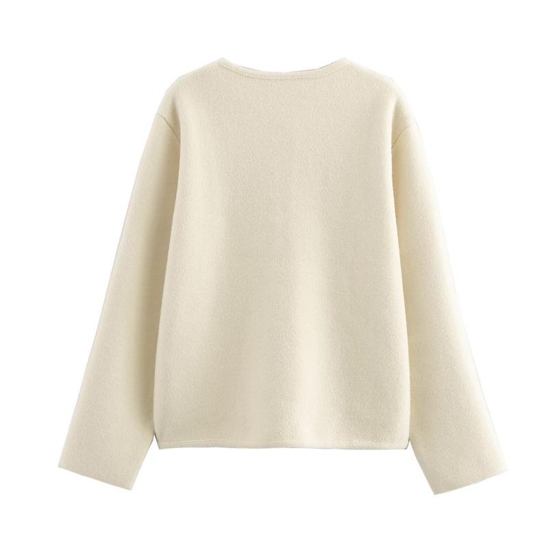 Зимняя новая высококачественная шерстяная куртка-топ женская с круглым вырезом короткое женское пальто