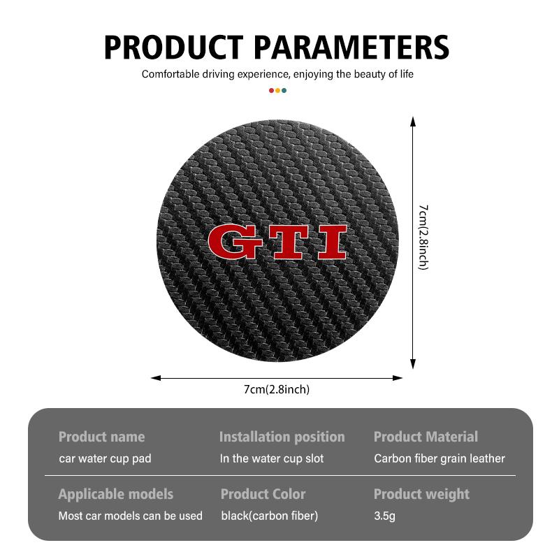 2026 Hot For VOLKSWAGEN VW 2pcs Car Water Cup Holder Mat Anti Slip Insert Coasters Pads For Volkswagen Golf 4 5 6 7 GTI Tiguan P