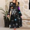 Women's Christmas Printed Fashionable Loose Round-neck Dress