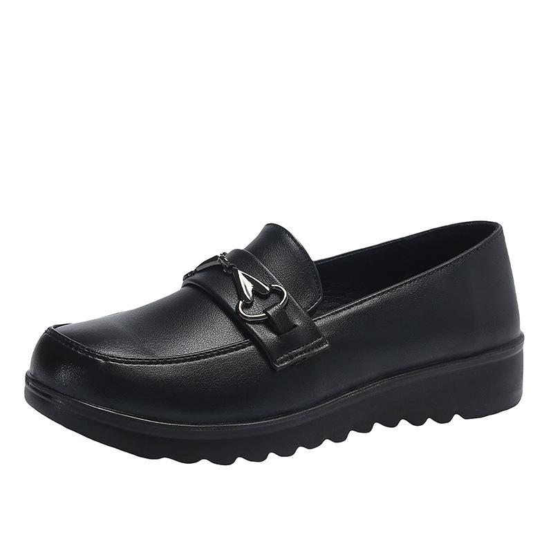 Длинные туфли водонепроницаемые рабочие туфли кухонные женские повседневные кожаные туфли из натуральной кожи мягкая подошва нескользящая женская обувь для мам