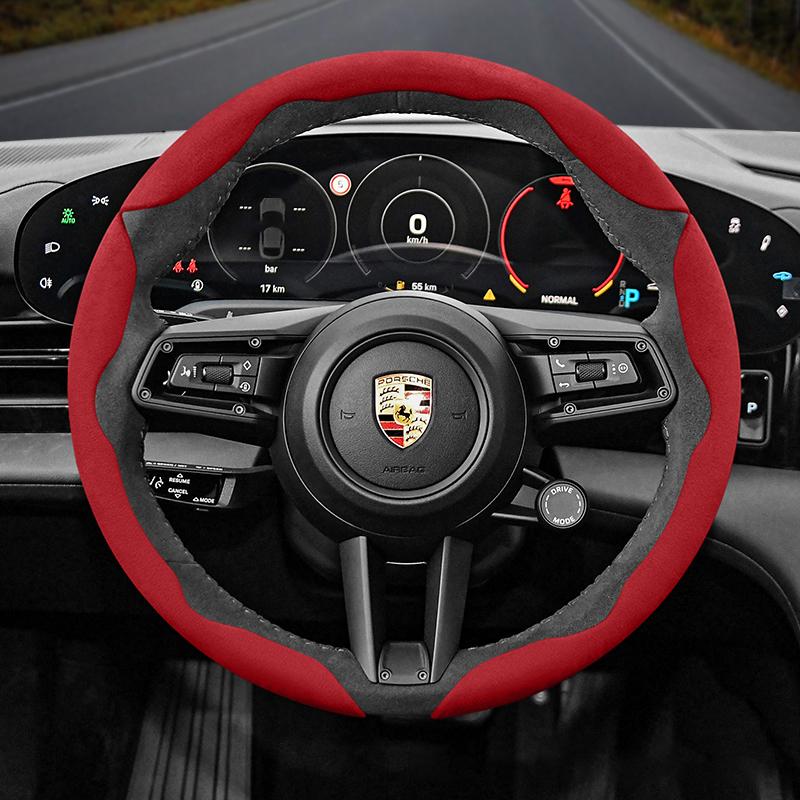 AVK3 Для Porsche Замшевая Накладка на Руль с Кнопками Подходит Macan Cayenne 911 Taycan Panamera 918 718 Теплые Аксессуары для Руля